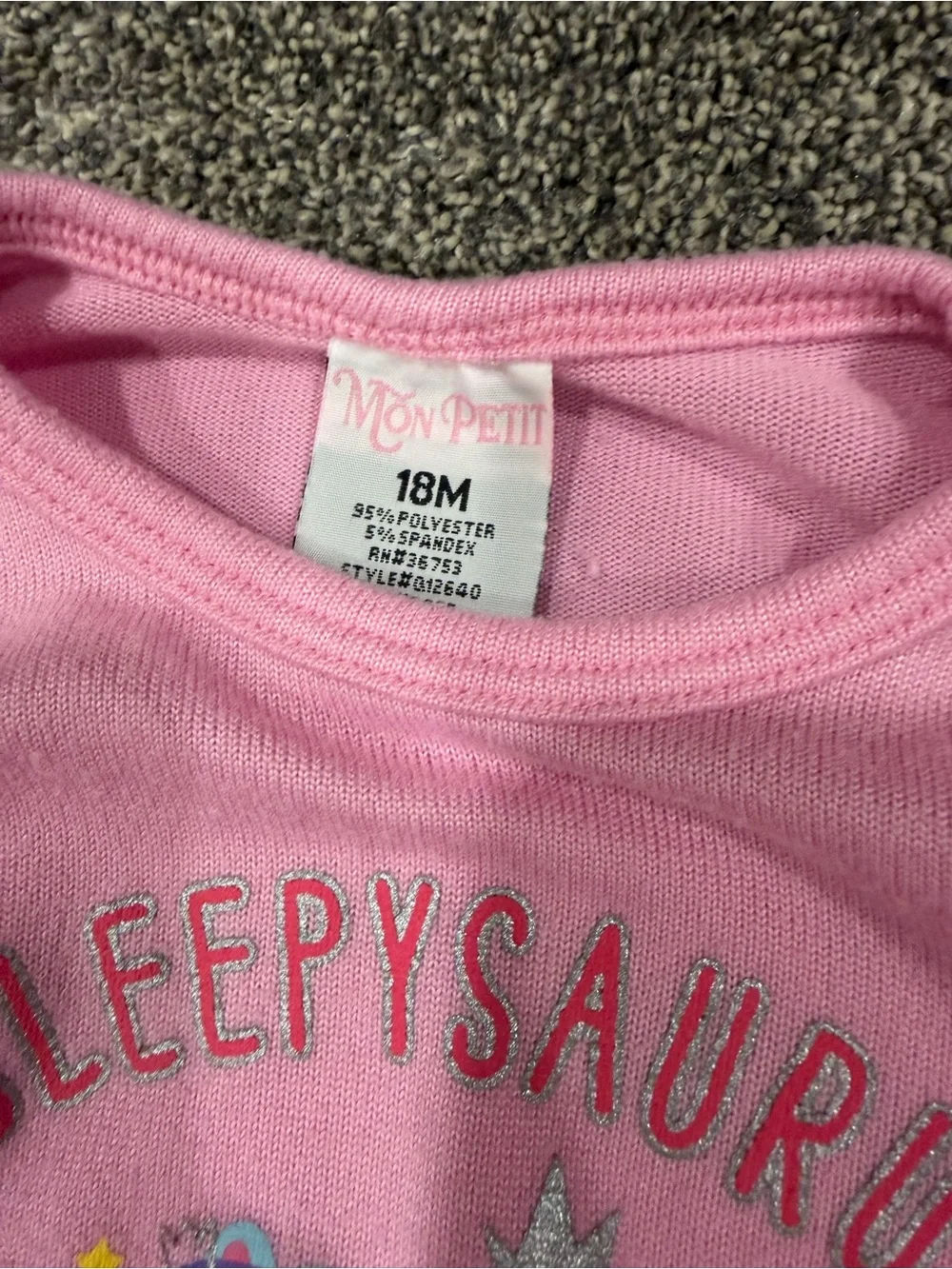 Pink 'Sleepysaurus' Kids Pajama Set - Cozy Long Sleeve Top & Pants- 18M